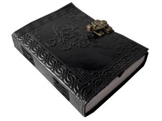 embossed wolf handmade leather journal